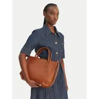 Coccinelle Leren handtas schoudertas Rebekka Handbag Grained Leather Crab Lichtbruin