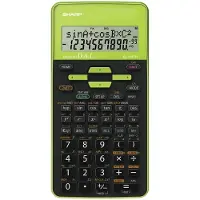 Sharp wetenschappelijke rekenmachine - zwart/groen - 1x LR44 batterij