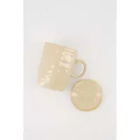 Zusss Cadeauset Thee Moment Hartjes Zand - Cadeau Dames - Verjaardag Keramiek Zand