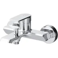 AM.PM Badkran, baduitloop, chroom, thermostaatkraan, wandmontage, badkamer, messing, badkranen