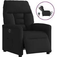 vidaXL Fauteuil verstelbaar elektrisch stof zwart