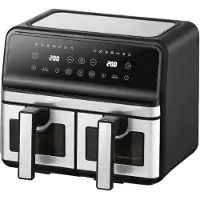 Swiss Pro+ Dubbele Airfryer Heteluchtfriteuse XXL Airfryer twee Kookvakken 8 Liter 1700 Watt Dual Zone Technologie Classic Edition Zilver Model 2026 SPAF8L2S