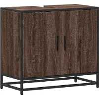vidaXL Wastafelkast 65x33x60 cm bewerkt hout bruin eikenkleur