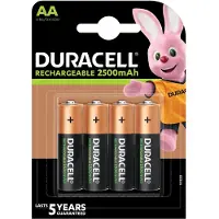 Duracell 057043 Oplaadbare Mignon AA-batterijen, voorbeladen, 2.500 mAh