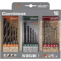 Alpen 801003100 Boor- en bitassortiment 16-delig Metaal, Steen, Beton, Metselwerk, Baksteen, Hout 2 mm, 3 mm, 4 mm, 5 mm, 6 mm, 8 mm, 10 mm