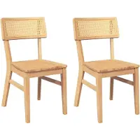 vidaXL Eetkamerstoelen 2 st massief hout rubber