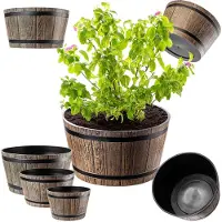 Kadax Madera Bloempotset 30cm+40cm+50cm mokkabruin K11442