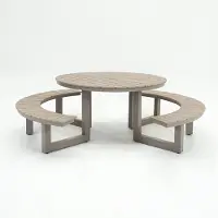 Vita Massa ronde picknicktafel taupe