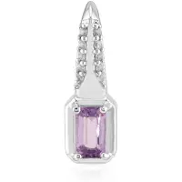 Cavill - Zilveren hanger - 925 Sterling Zilver gerhodineerd - Paarse Scapoliet 0,196 ct en 0,061 ct zirkonen - Elegante achthoek - Luxe hanger
