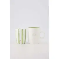 Zusss Cadeauset Koffiemok En Theemok You Are Fabulous - Verjaardag - Cadeau Keramiek Wit / Lichtgroen
