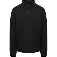 Lyle & Scott katoenen loopback sweatshirt met 1/4 rits - zwart