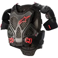 Alpinestars A-6, protector vest ,Zwart/Donkergrijs/Rood ,XL/XXL