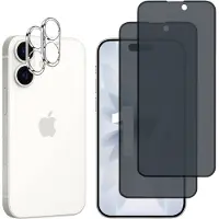 Phonillico Screenprotector geschikt voor iPhone 17 - 2 stuks Beschermglas Privacy Glas Screenprotector van glazen schermbeschermfolie + 2 stuks Camera Protector
