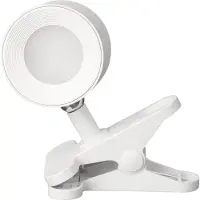 FH Lighting Klemlamp Magnetic, dimbaar, wit / opaal, Slaapkamer, Kunststof, Klemlamp