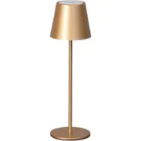 FH Lighting LED tafellamp op accu Viletto, koffiebruin, IP54 dimbaar, bruin / roest, metaal, Modern