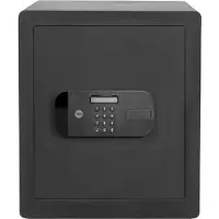 Yale Smart Living YSEB/400/EB1, Vrijstaand veiligheidsmeubel, zwart, cijferslot, staal, geschikt voor plaatsing op de vloer of aan de wand, 2 planken