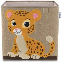 Lifeney Opbergdoos van stof voor kinderen "tijger" op donkere achtergrond, compatibel met Ikea Kallax