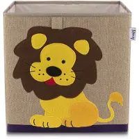 Lifeney Opbergdoos van stof voor kinderen "leeuw" op donkere achtergrond, compatibel met Ikea Kallax