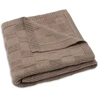 Jollein Baby Deken Ledikant - 100x150cm - Box Knit - Milky Coffee