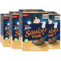 Felix 4x Kattensnack Sauce Time Kip & Kalkoen 6x40 gr