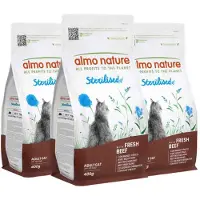 Almo Nature 3x Kattenvoer Droog Sterilised Rund 400 gr
