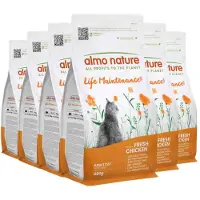 Almo Nature 6x Kattenvoer Droog Life Maintenance Kip & Rijst 400 Gr