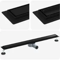 vidaXL Doucheafvoer 2-in-1 met 360° Sifon Zwart 90 cm