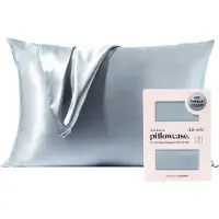 Raw Organic Satin Pillowcase - Haze Blue - Satijnen Kussensloop - Haar- & Huidvriendelijk - Luxe Slaapcomfort
