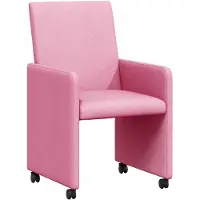 vidaXL Eetkamerstoelen met wielen 2 pcs Roze 57 x 66 x 94 cm Stof