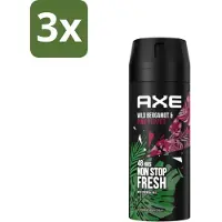 Axe - Deodorant Bodyspray - 48hrs Fresh - Wild Bergamot & Pink Pepper - 150 ml - Bulkverpakking - 3 stuks