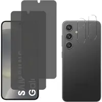 Phonillico Screenprotector geschikt voor Samsung Galaxy S24 - 2 stuks Beschermglas Privacy Glas Screenprotector van glazen schermbeschermfolie + 2 stuks Camera Protector