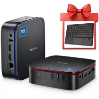 Blackview MP60 Mini PC met QWERTY toetsenbord - 16 GB DDR4 - 512 GB M.2 SSD - Intel N150 - Tot 3,6GHz - Windows 11 - 5G WiFi - 4K HD Dual HDMI - Gigabit Ethernet - Zwart