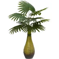 vidaXL Kunstpalmplant 9 bladeren 65 cm groen