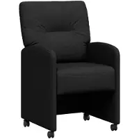 vidaXL Eetkamerstoelen met wielen 2 st Stof Zwart 57 x 67 x 95 cm