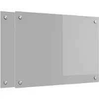 vidaXL Keukenachterwand, 2 stuks, lichtgrijs, 70 x 50 cm, gehard glas