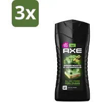 Axe 3 x - 3-in-1 Douchegel - Wild Mojito & Cedarwood - 12hrs Long Lasting Scent - 250 ml - Douchegel - Geur - Frisheid - Lichaam - Gezicht