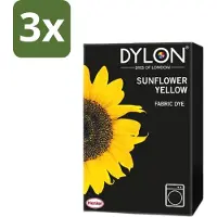 Dylon - Textielverf - Sunflower Yellow - Kleurvaste Textielverf - 350g - Bulkverpakking - 3 stuks