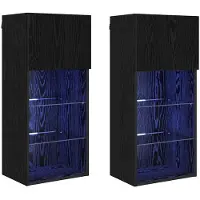 vidaXL Wandkasten voor tv 2 pcs Zwart Eiken Bewerkt hout