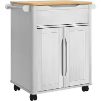 vidaXL Keuken Trolley FLORO Wit 72,5 x 45 x 80 cm Massief vurenhout