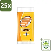 BIC 25 x - Scheermesjes - Enkel Mesje - Wegwerpmesjes - 5 Scheermesjes - Grootverpakking - Scheermesje - Wegwerpscheermesje - Enkel Mesje - Roestvrijstalen Mesje - Chroomcoating