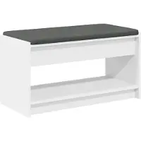 vidaXL Hallenbank Wit 83 x 38 x 45 cm Geengineerd Hout en Stof