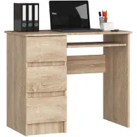 NORE Bureau Links A-6 / Computerbureau / Computer Tafel / Bureautafel Rechts / Sonoma Eik / 90 x 77 x 50 cm