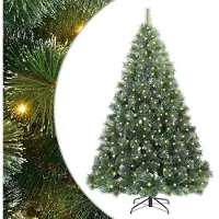 vidaXL Kunstkerstboom met 300 LED met standaard Groen 180 cm PE en PVC