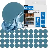 GEKO Waterproof schuurpapier schijf - 125 mm - P600 - nat en droog schuren - 50 stuks