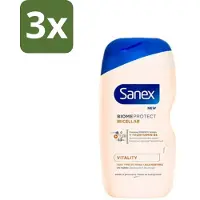 Sanex - BiomeProtect Micellair - Douchegel - Vitaliteit - 0% Sulfaat - Alle Huidtypes - 400 ml - Bulkverpakking - 3 stuks