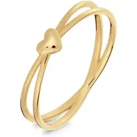 Glow 214.203258 Dames Ring Dubbel Hart 14 Karaat Goud Maat 58