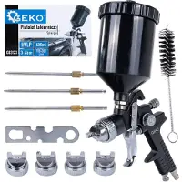 GEKO HVLP verfspuitpistool - 4 verwisselbare nozzles - 600 ml capaciteit - 3-4 bar werkdruk