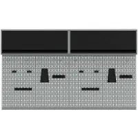 vidaXL Gereedschapskast Set met plank 6 st Zwart Gepoedercoat staal