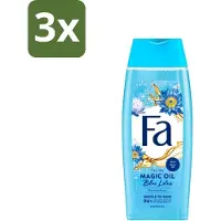 Fa 3 x - Douchegel - Magische Olie - Blue Lotus Geur - 250 ml - Douchegel - Hydratatie - Huidverzorging - Zijdezachte Huid - Frisse Geur