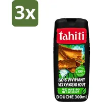 Tahiti - Douchegel - Verkwikkend Bio Hout - 100% Vegan - 300 ml - Bulkverpakking - 3 stuks